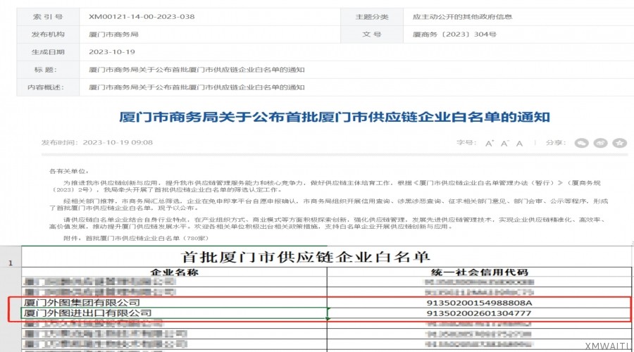 首批廈門市供應鏈企業白名單